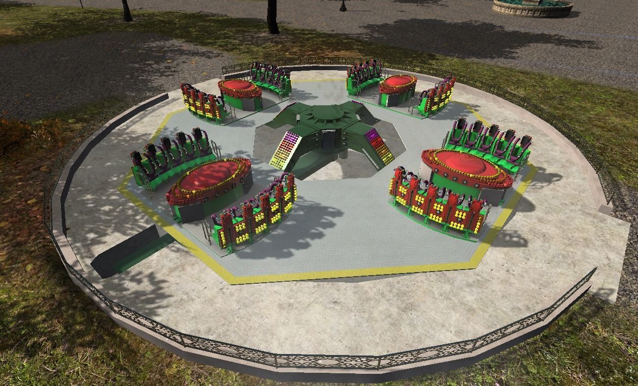 High Detail Fairground Ride 13  - Takeoff Low-poly 3D model_4