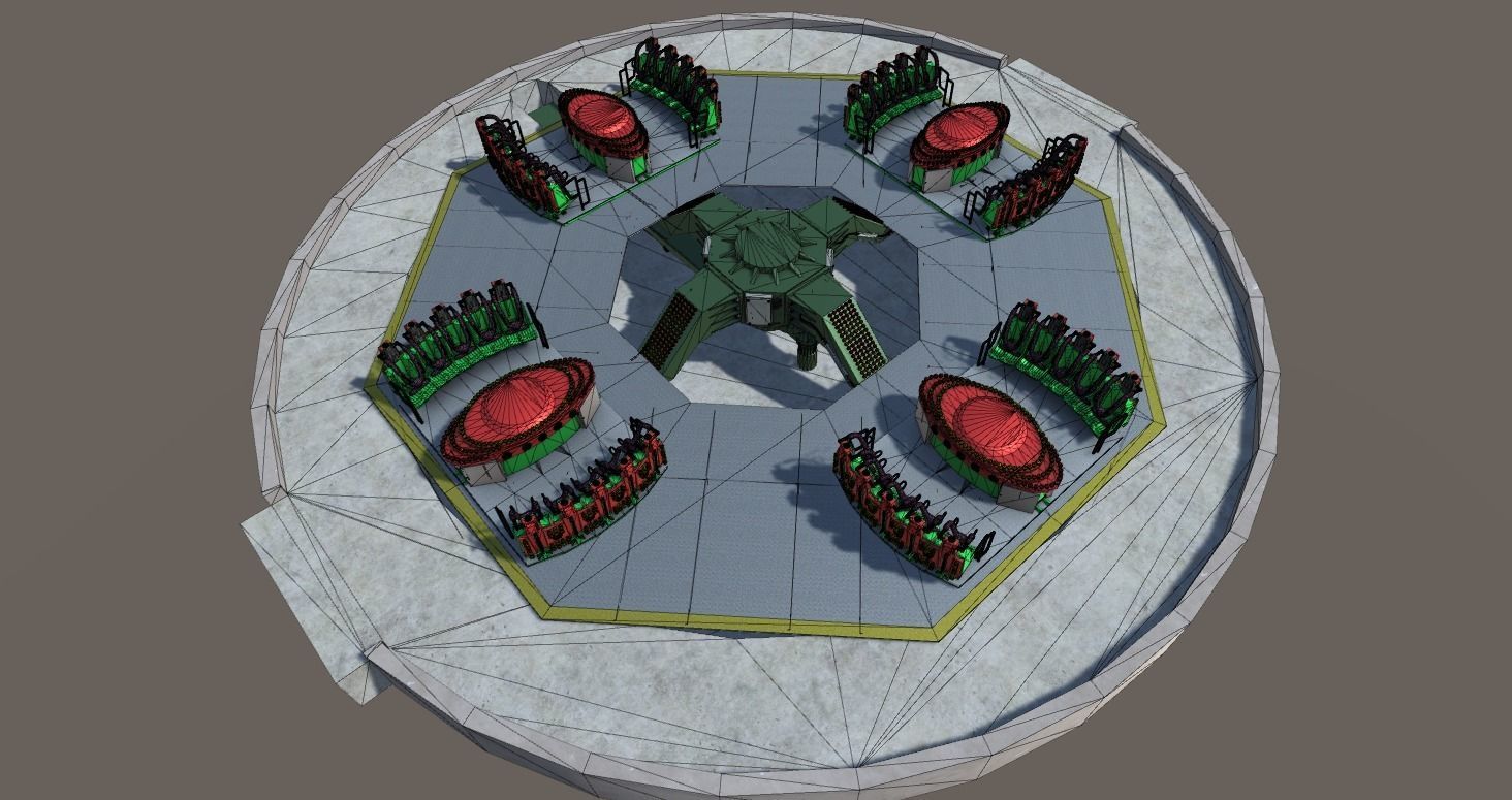 High Detail Fairground Ride 13  - Takeoff Low-poly 3D model_1