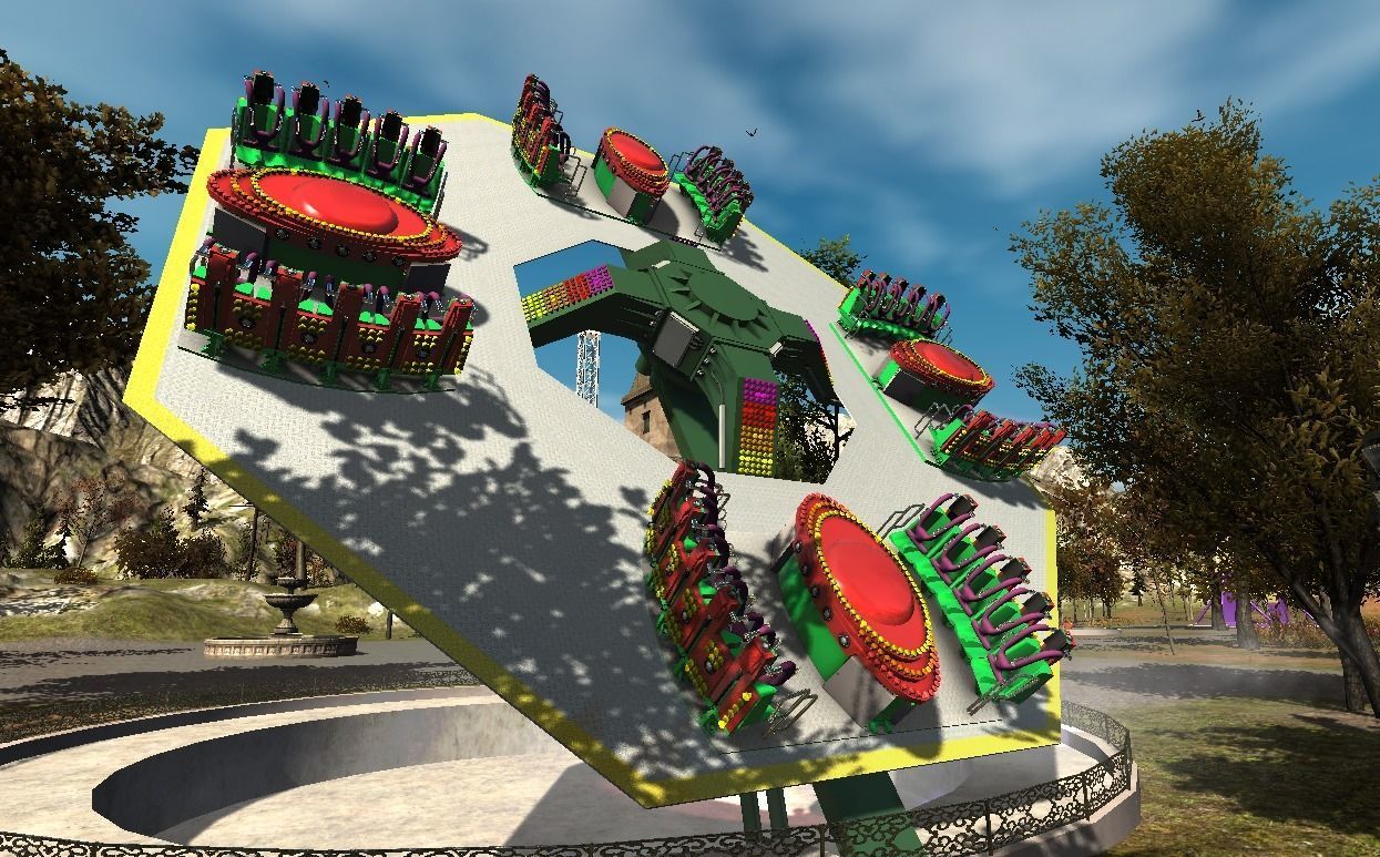 High Detail Fairground Ride 13  - Takeoff Low-poly 3D model_6