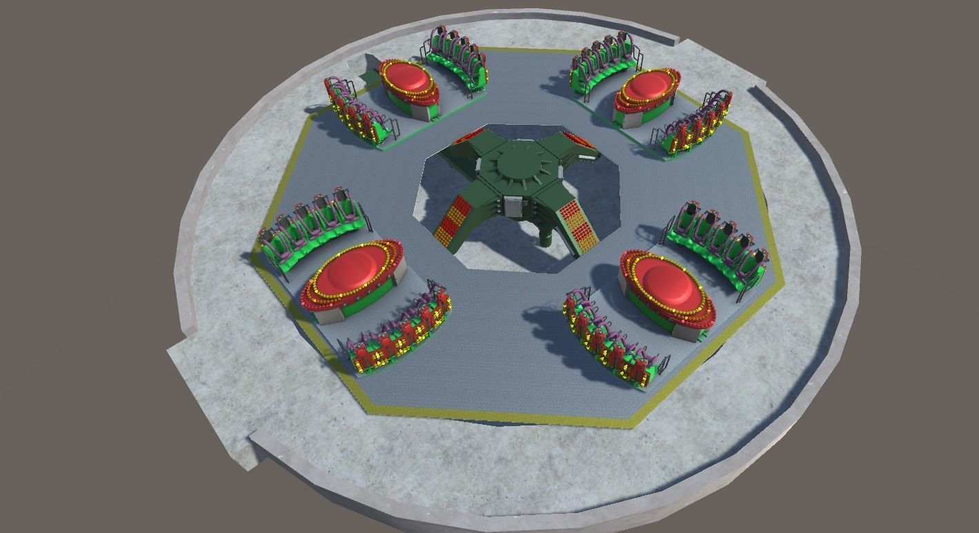High Detail Fairground Ride 13  - Takeoff Low-poly 3D model_5