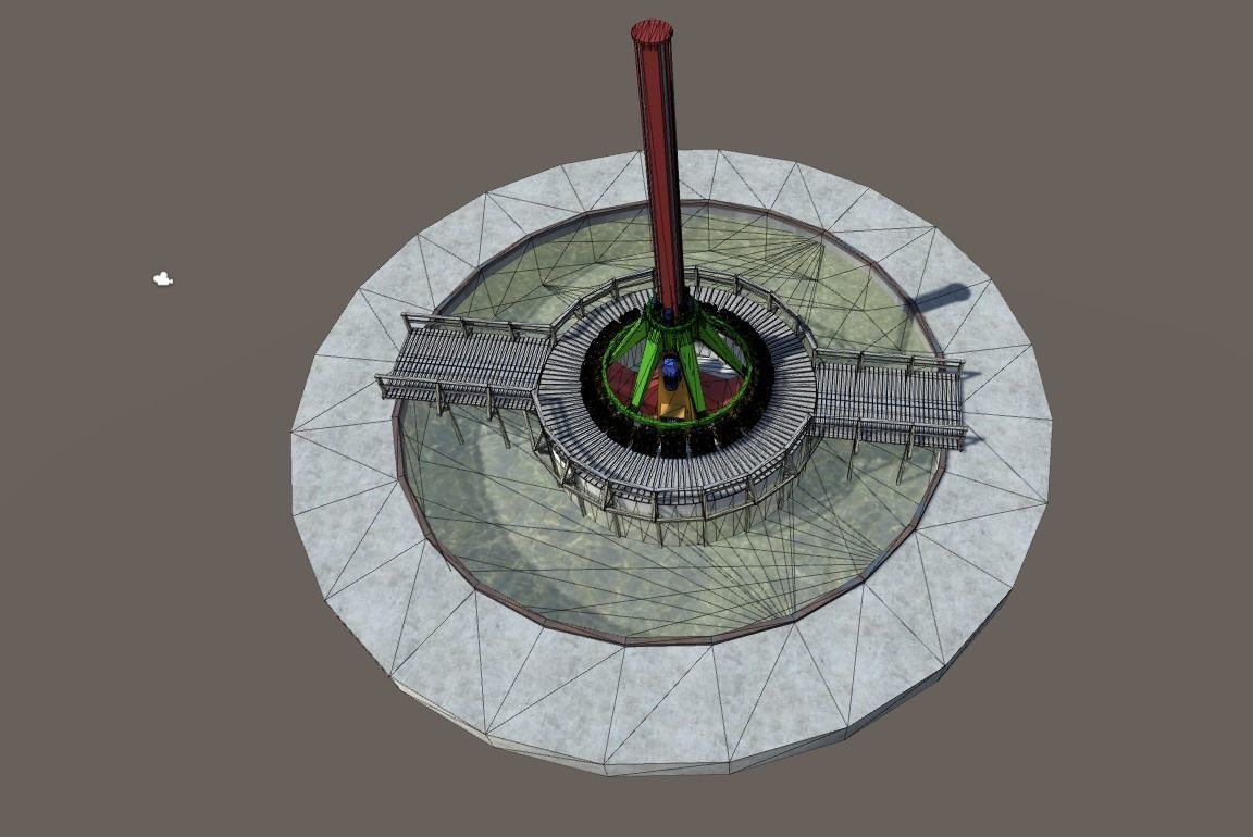 High Detail Fairground Ride 14 - ToppleTower Low-poly 3D model_1