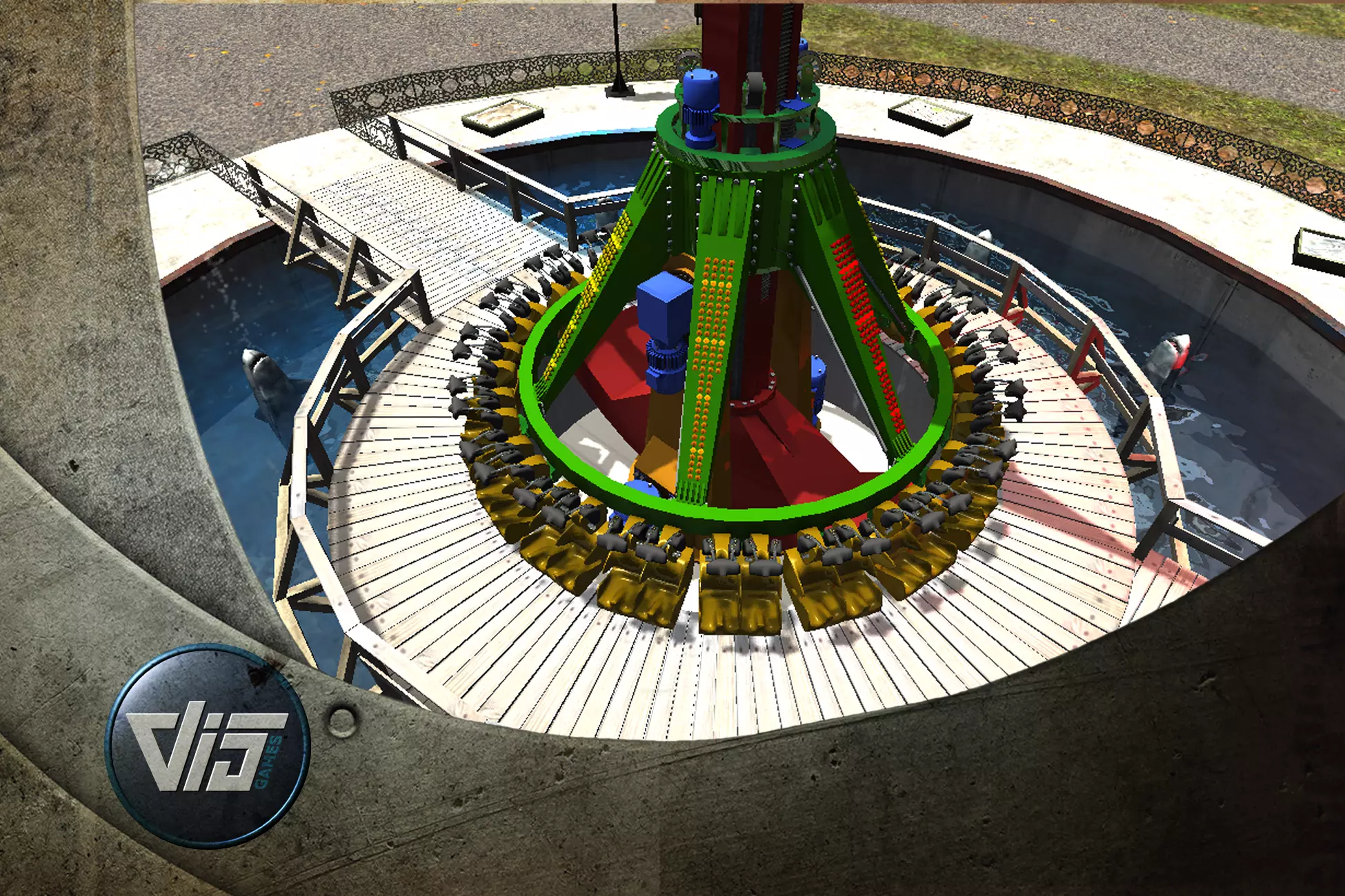 High Detail Fairground Ride 14 - ToppleTower Low-poly 3D model_0
