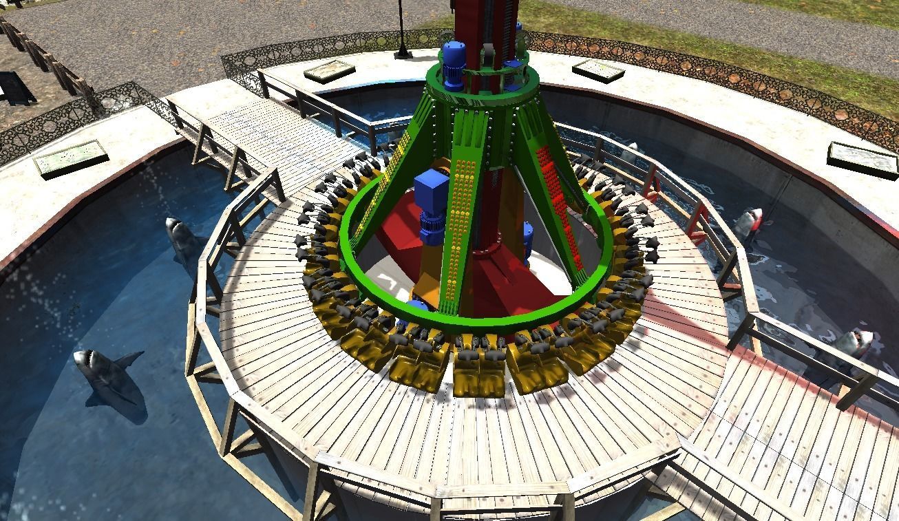 High Detail Fairground Ride 14 - ToppleTower Low-poly 3D model_5