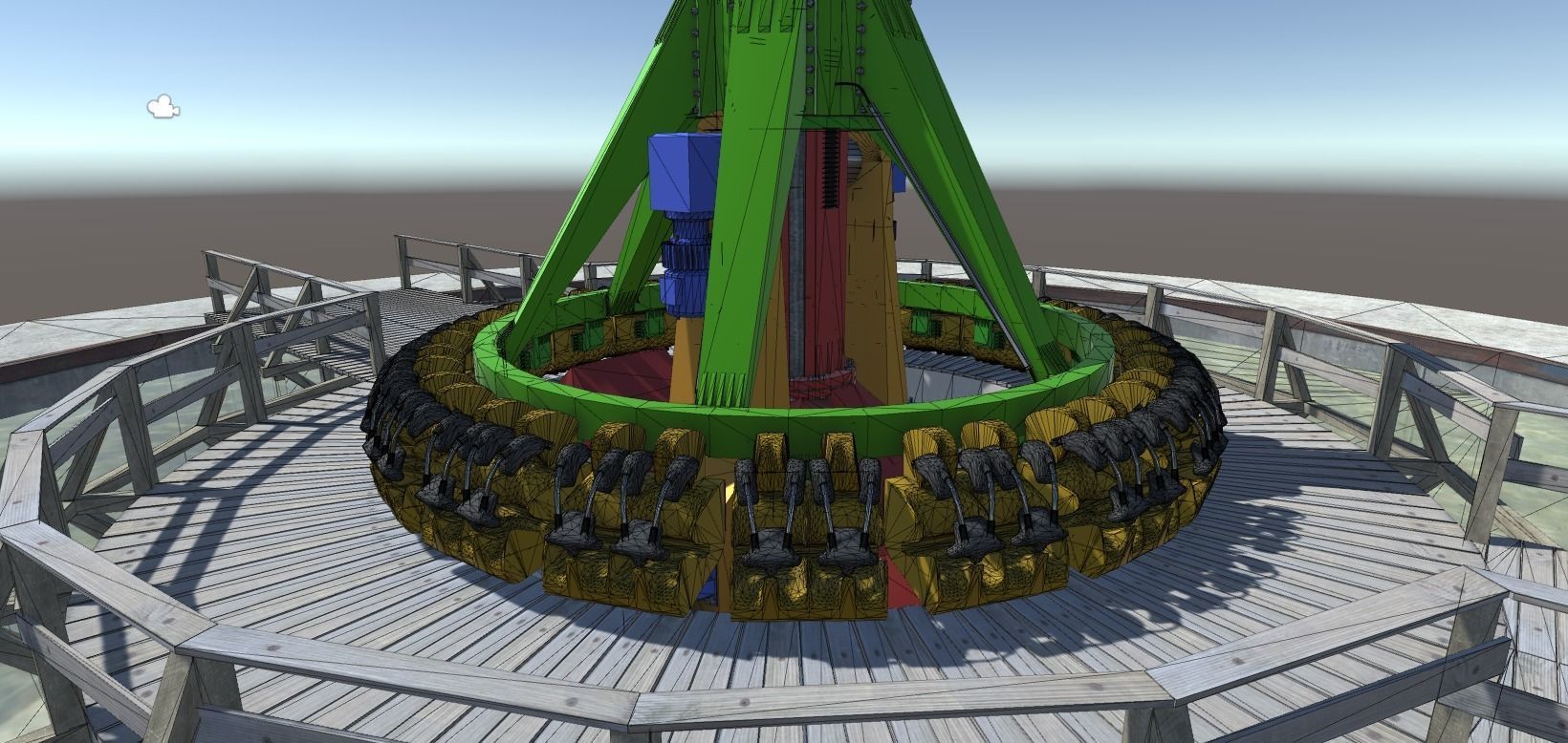 High Detail Fairground Ride 14 - ToppleTower Low-poly 3D model_6