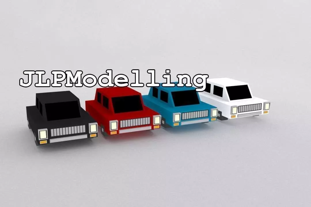 Low Poly Car four different colored trucks Free low-poly 3D model