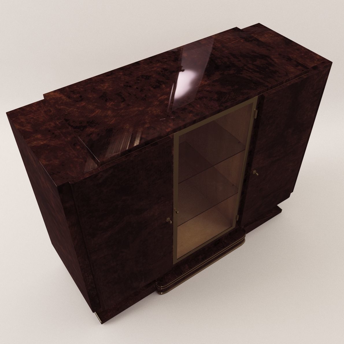 Sideboard with a bar - Art Deco 1920 3D model_1