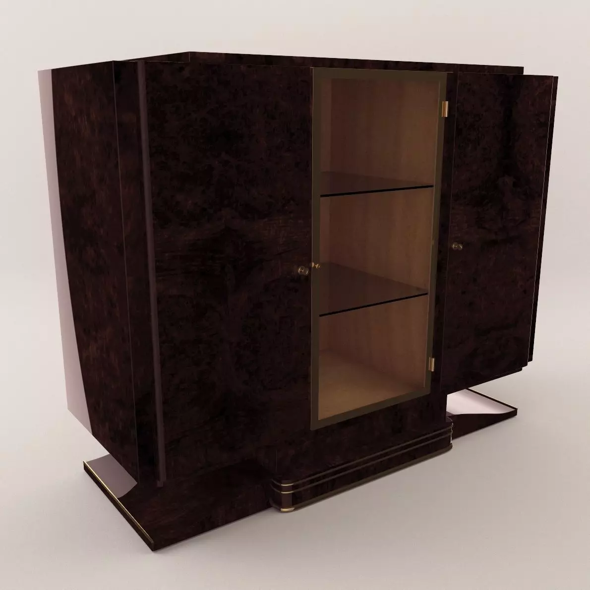 Sideboard with a bar - Art Deco 1920 3D model_0