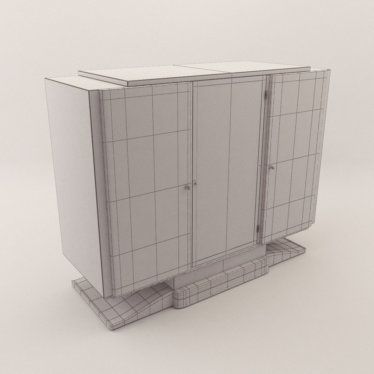 Sideboard with a bar - Art Deco 1920 3D model_4