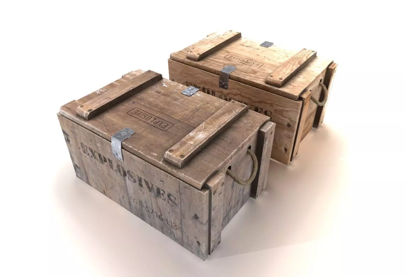 Explosives crate 2 PBR Low-poly 3D model_0