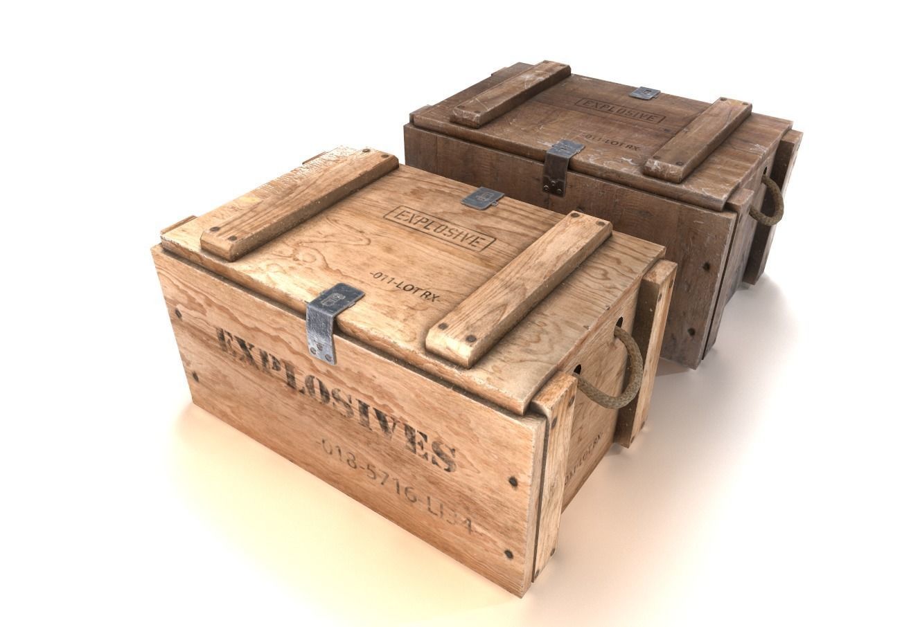 Explosives crate 2 PBR Low-poly 3D model_1
