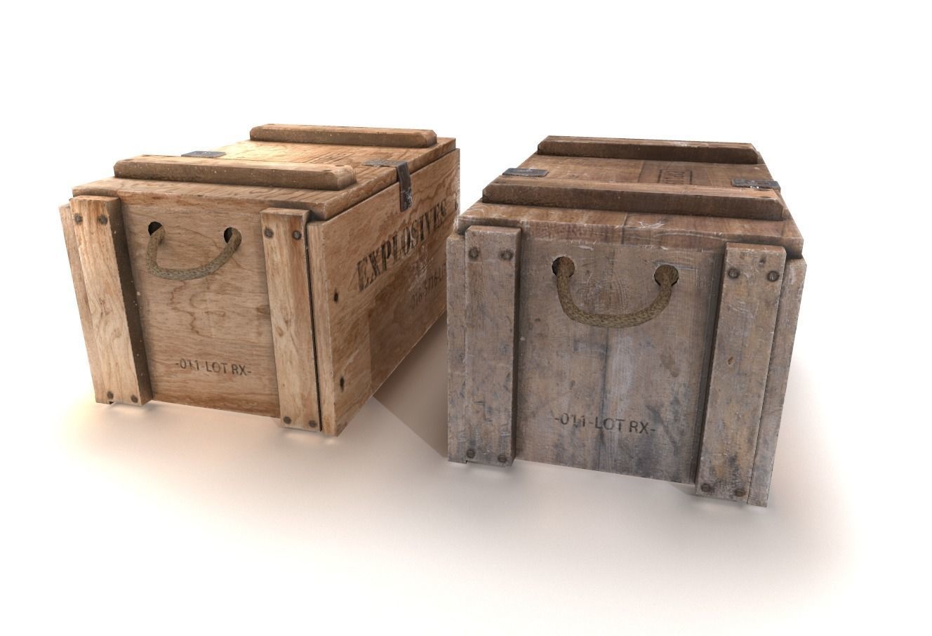 Explosives crate 2 PBR Low-poly 3D model_3