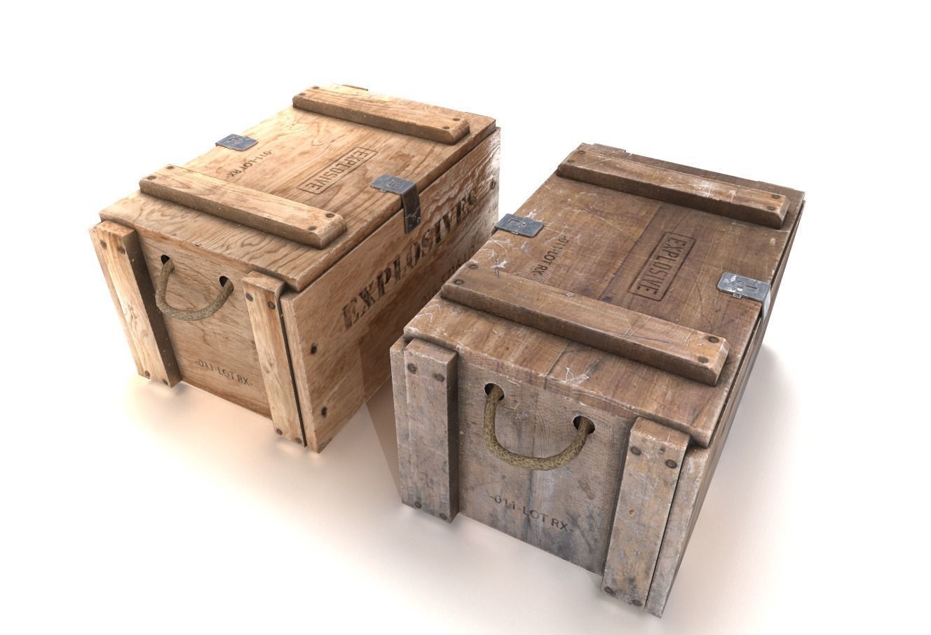 Explosives crate 2 PBR Low-poly 3D model_2