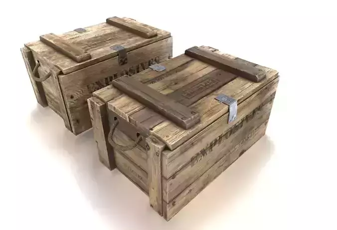 Explosives crate 3 PBR Low-poly 3D model