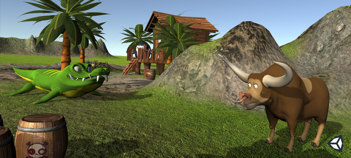 Cartoon Bull Low-poly 3D model_1