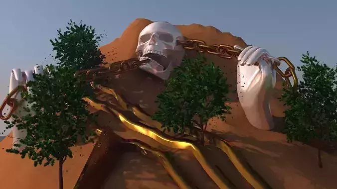 skull mountain  Low-poly 3D model