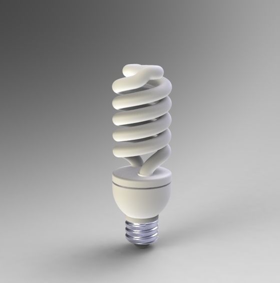 Fluorescent Bulb 3D model_1