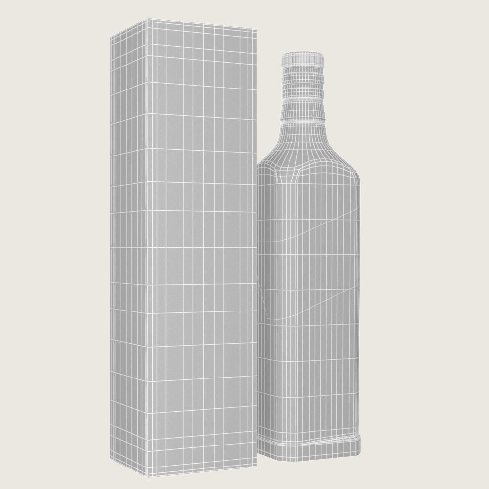 Johnnie Walker Red Label Low-poly 3D model_2