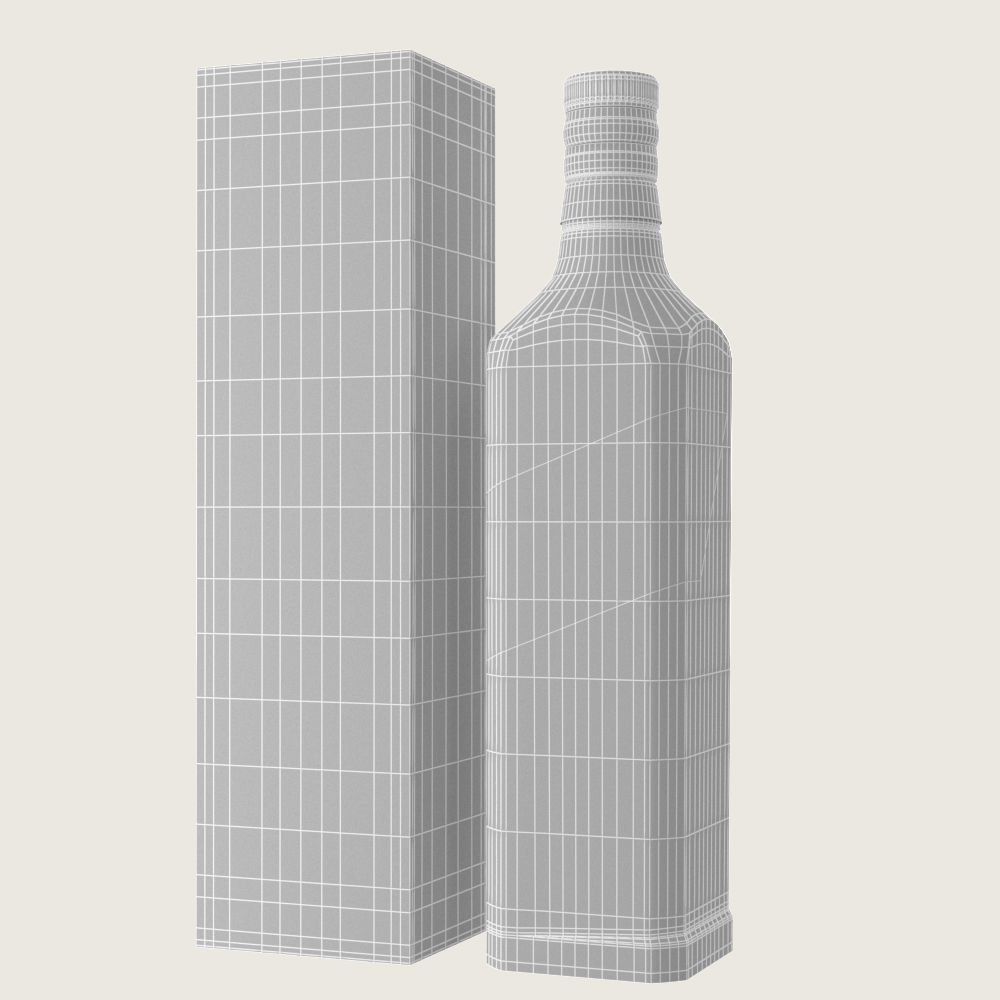 Johnnie Walker Red Label Low-poly 3D model_3