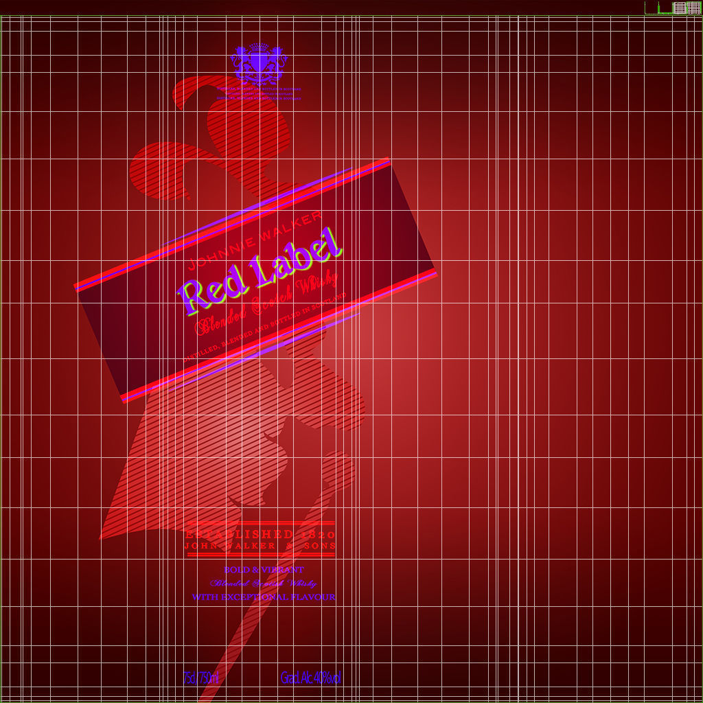 Johnnie Walker Red Label Low-poly 3D model_4