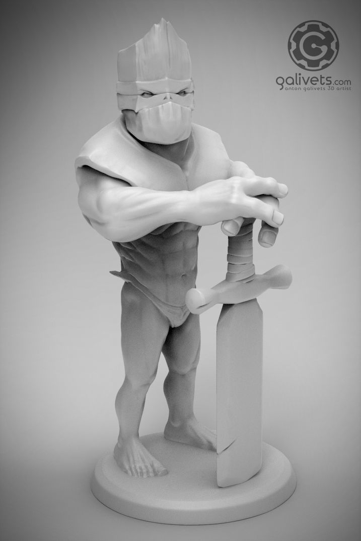 Grauth knight holding sword 3D print model_1