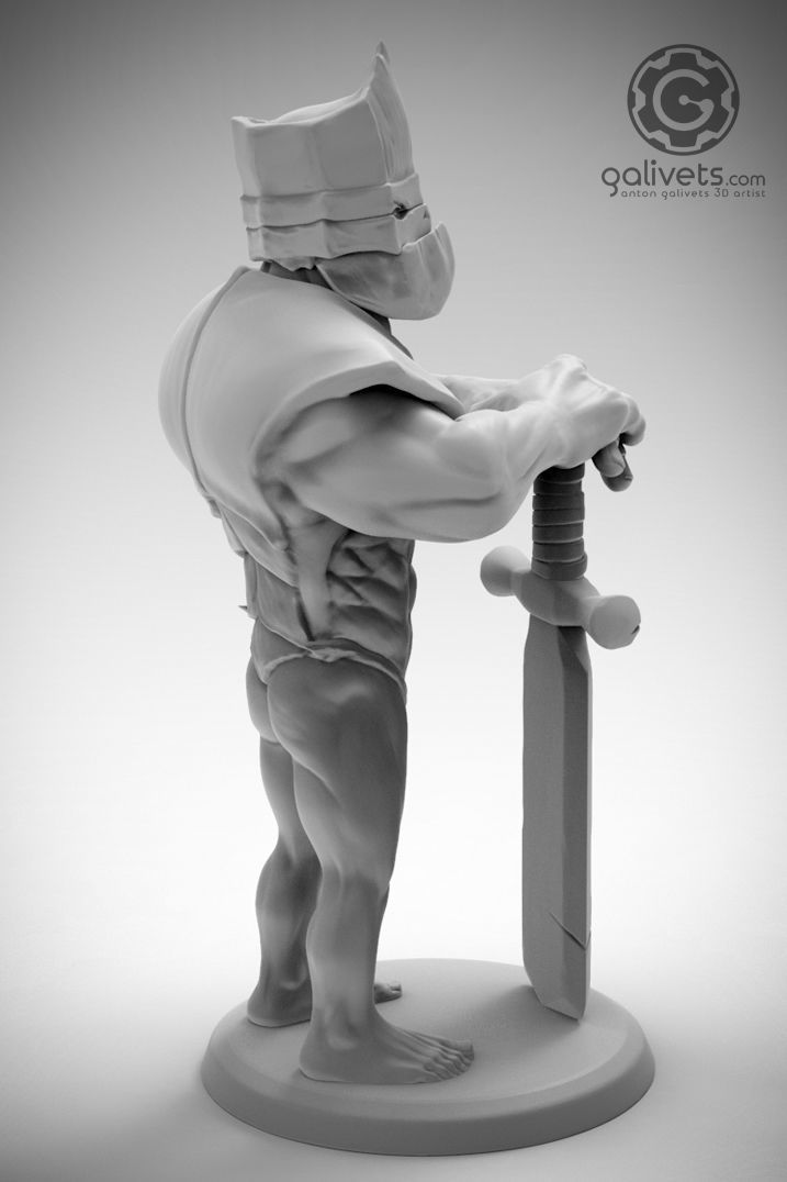 Grauth knight holding sword 3D print model_3