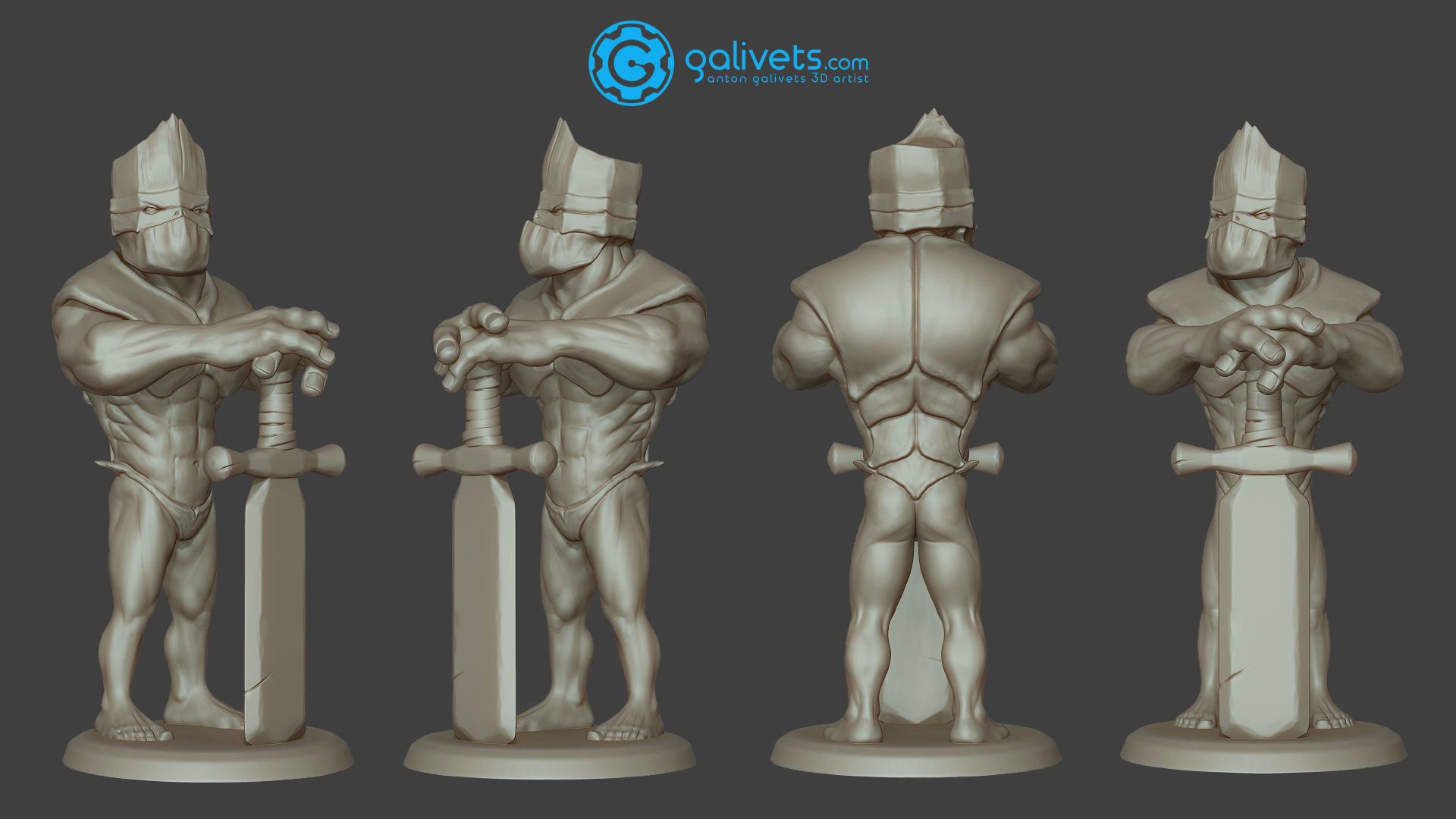 Grauth knight holding sword 3D print model_4