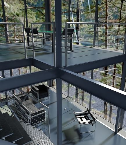 minimal office floor 3D model