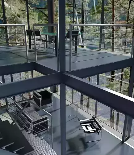 minimal office floor 3D model