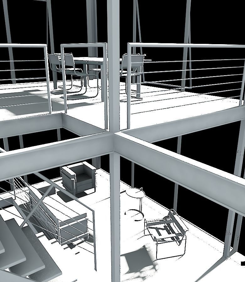 minimal office floor 3D model_1