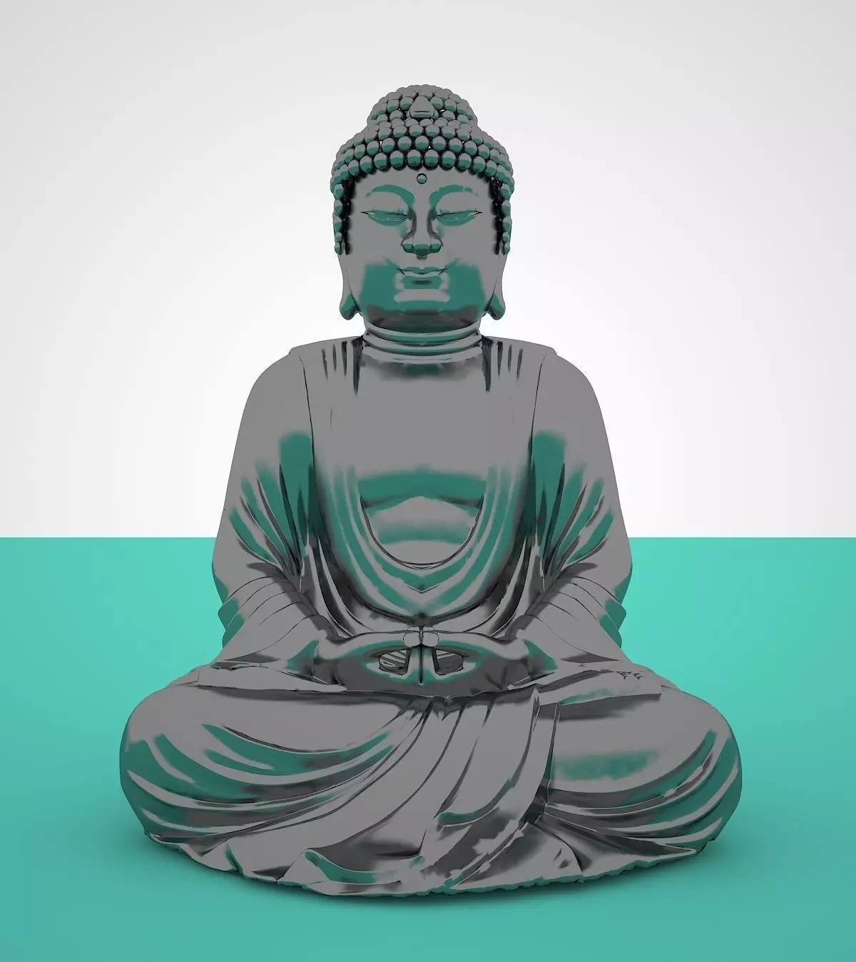 Gautama Buddha Low-poly 3D model_0