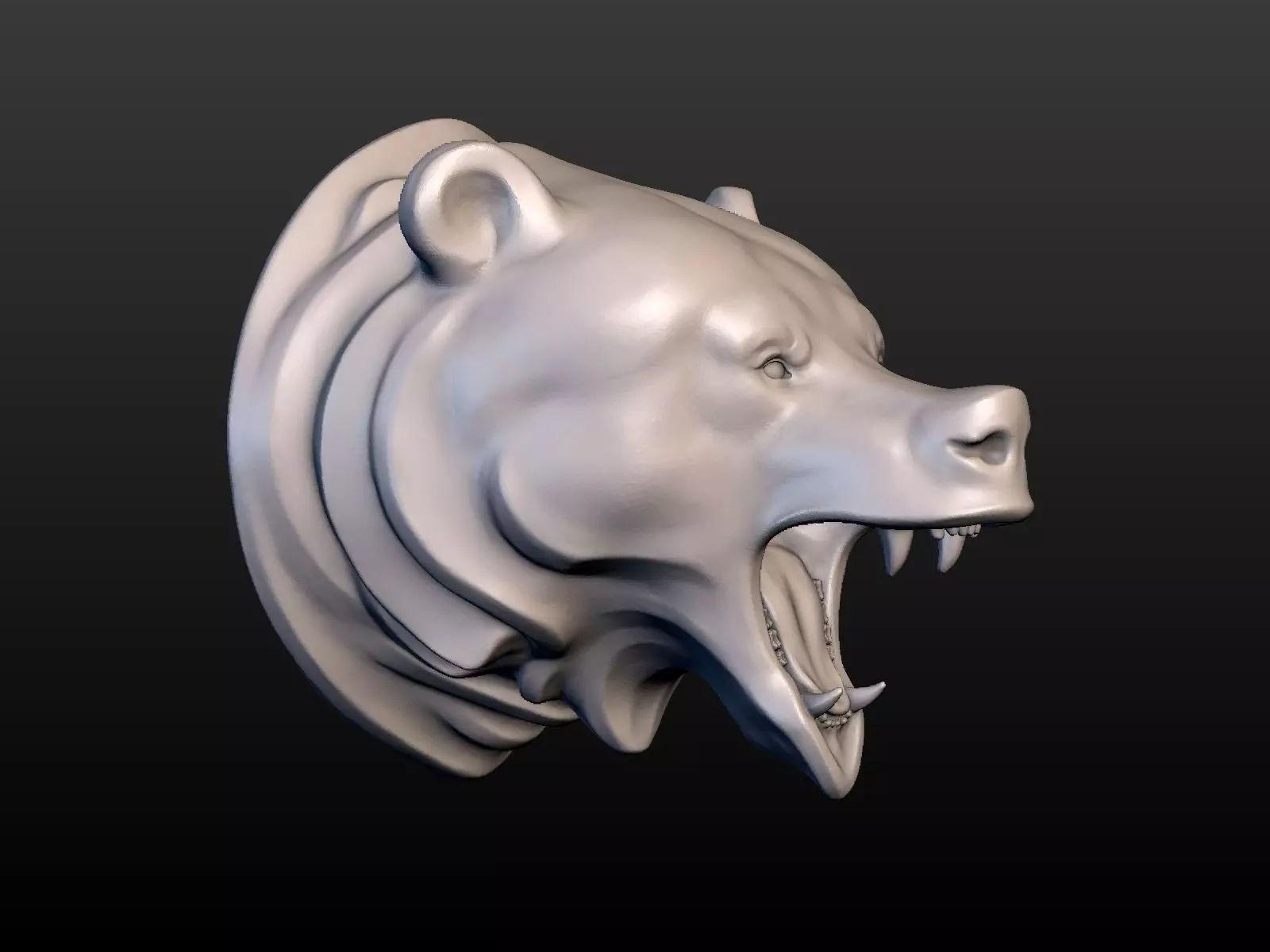 Grizzly Bear Head 3D print model