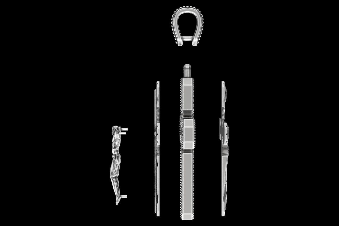 Cross pendant with a crucifix 3D print model_9
