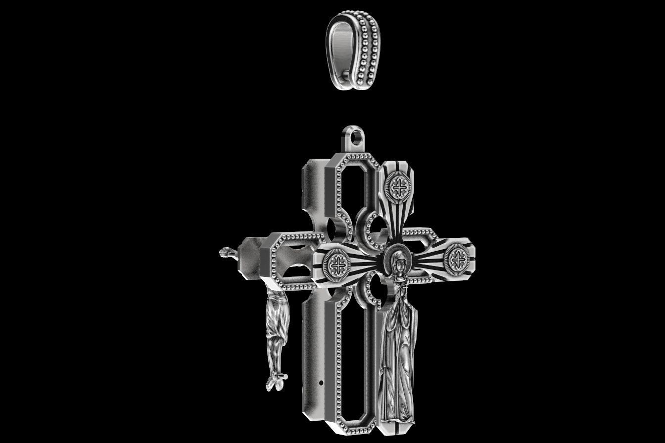 Cross pendant with a crucifix 3D print model_11
