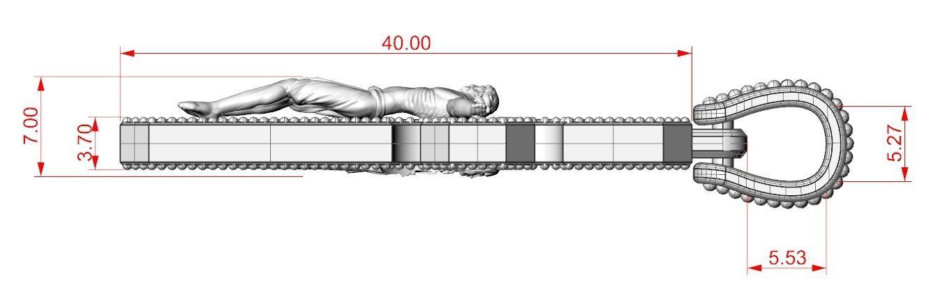 Cross pendant with a crucifix 3D print model_14