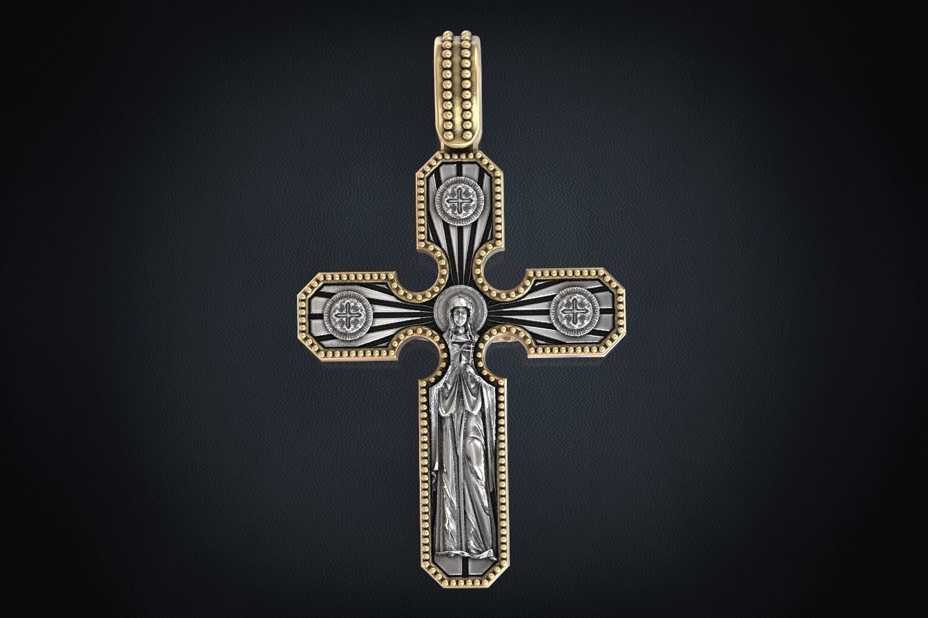Cross pendant with a crucifix 3D print model_1