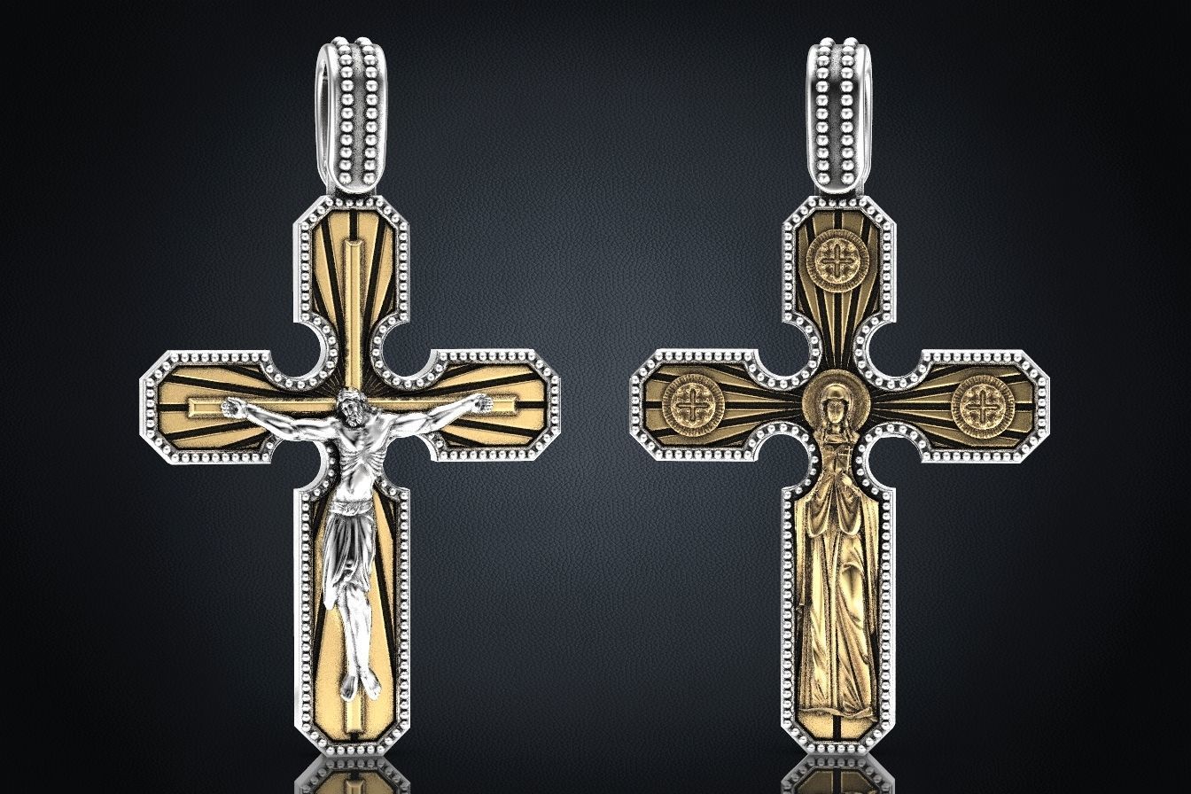 Cross pendant with a crucifix 3D print model_8
