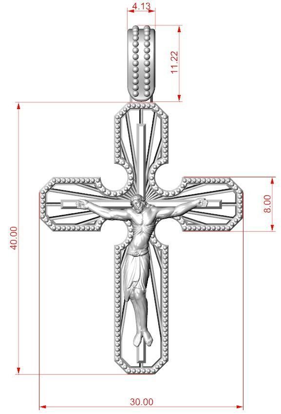 Cross pendant with a crucifix 3D print model_13
