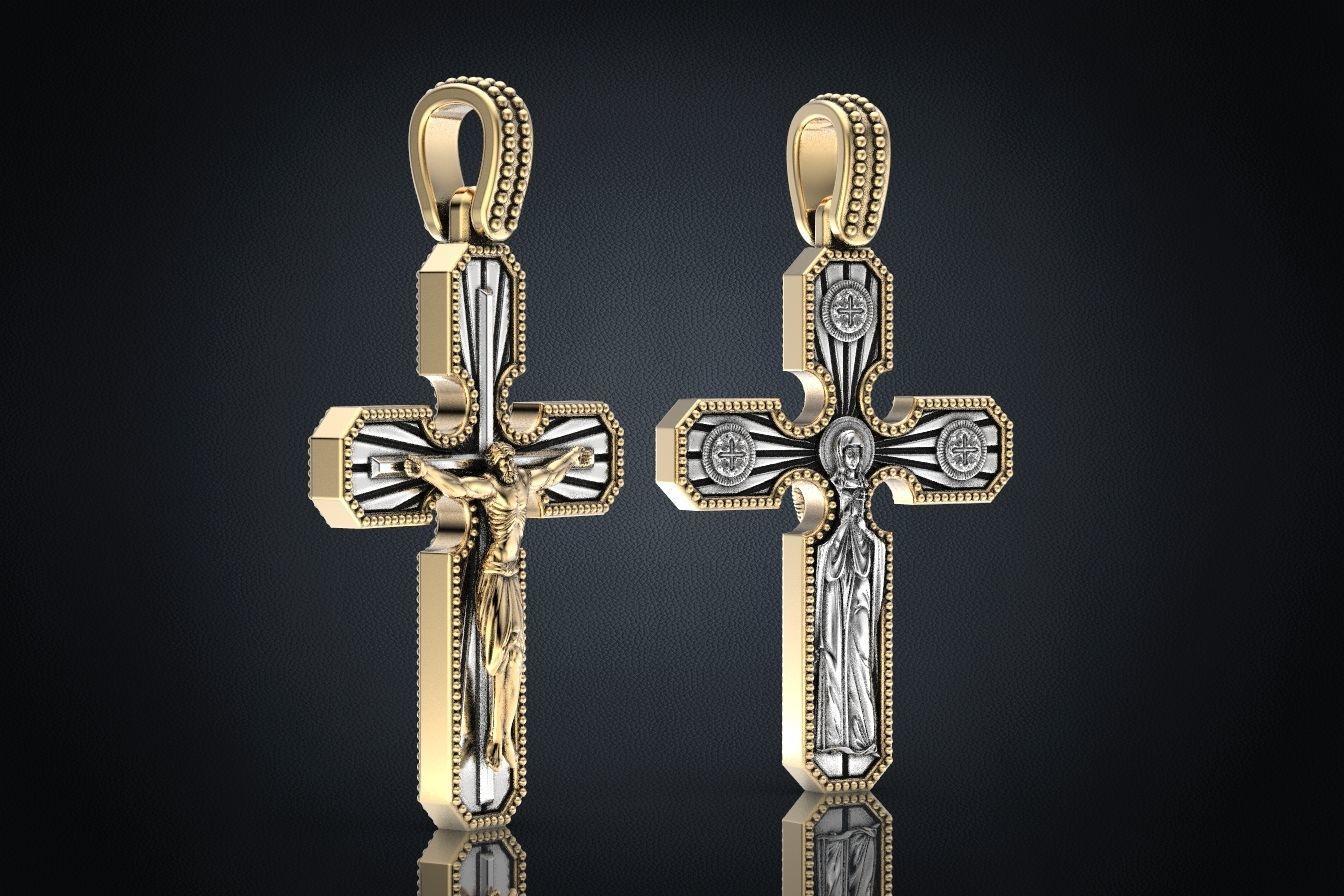 Cross pendant with a crucifix 3D print model_6