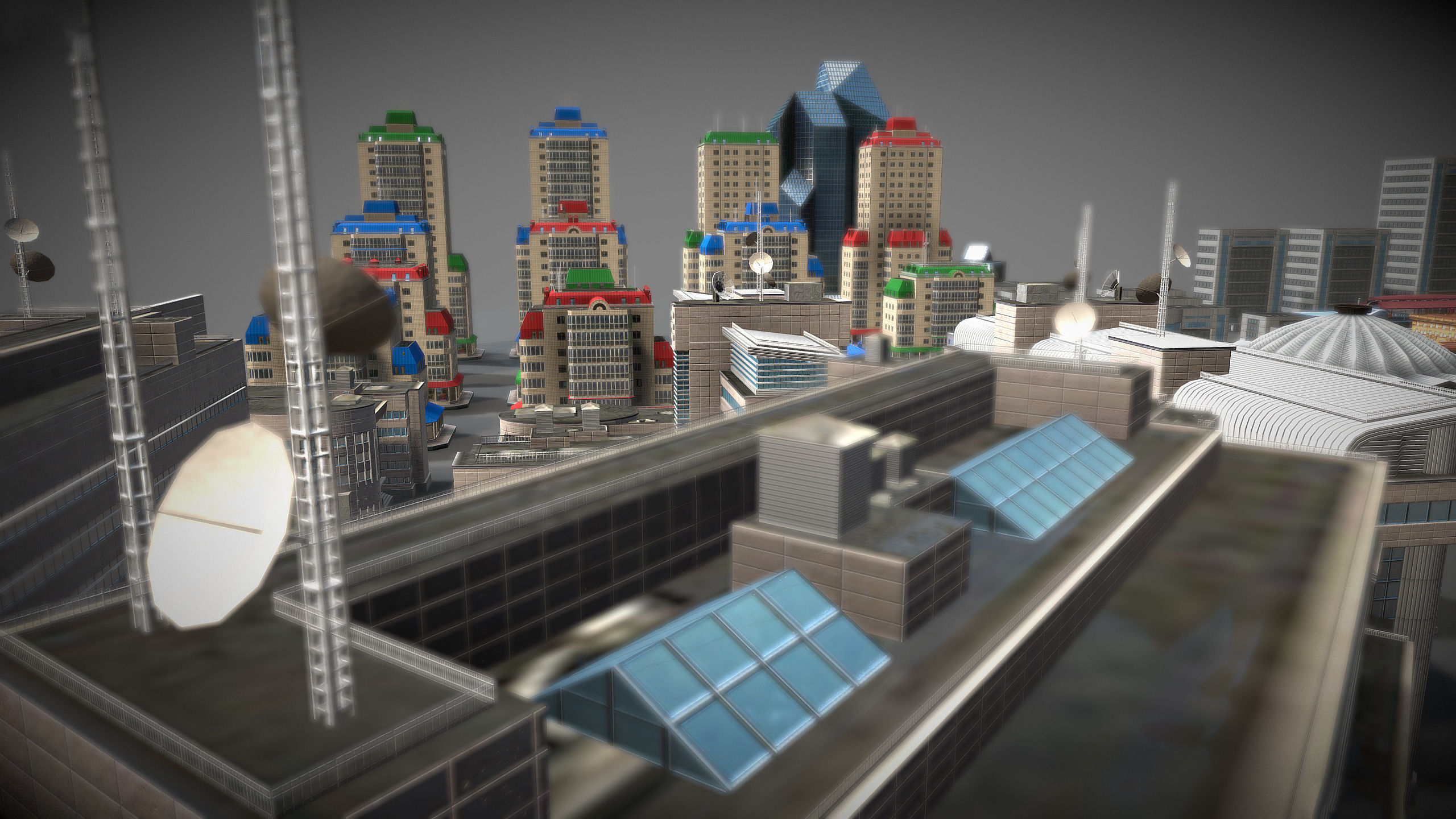 City Buildings Pack Low-poly 3D model_10
