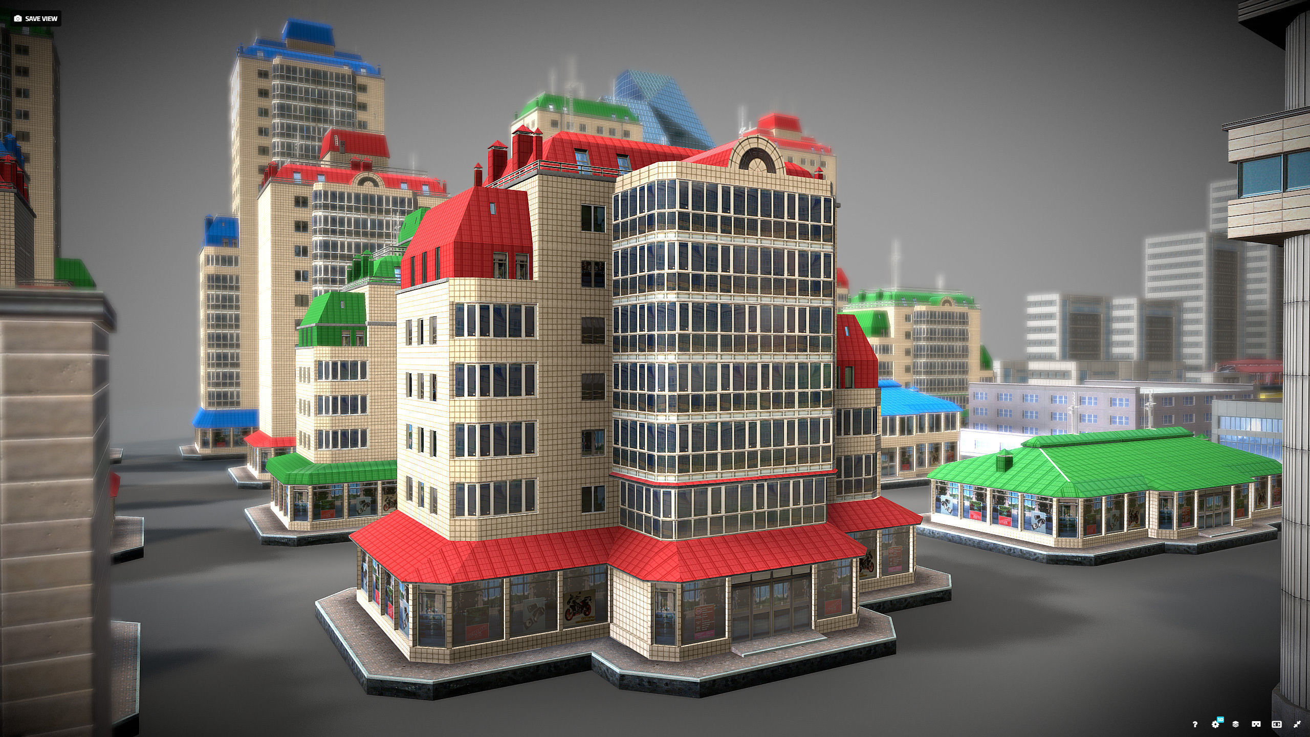 City Buildings Pack Low-poly 3D model_12