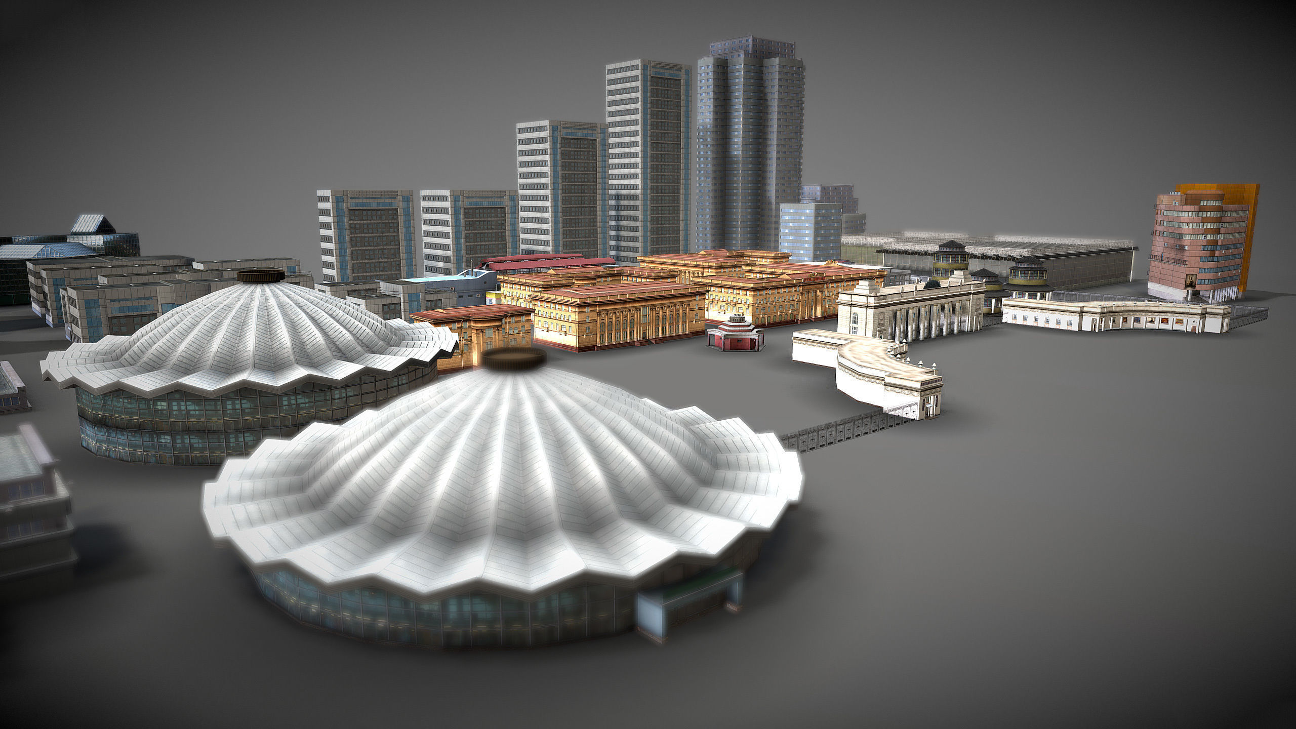 City Buildings Pack Low-poly 3D model_8