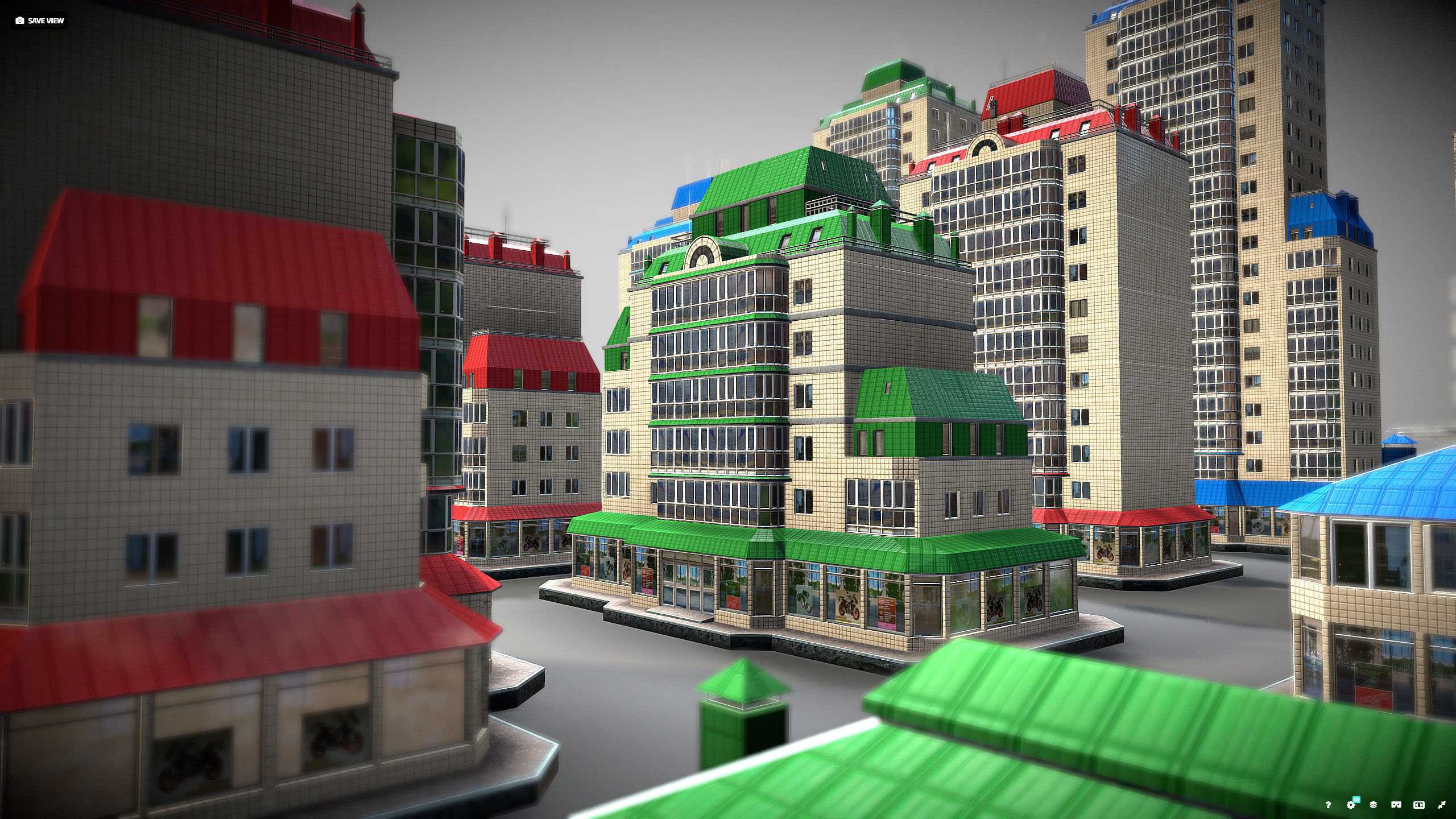 City Buildings Pack Low-poly 3D model_14