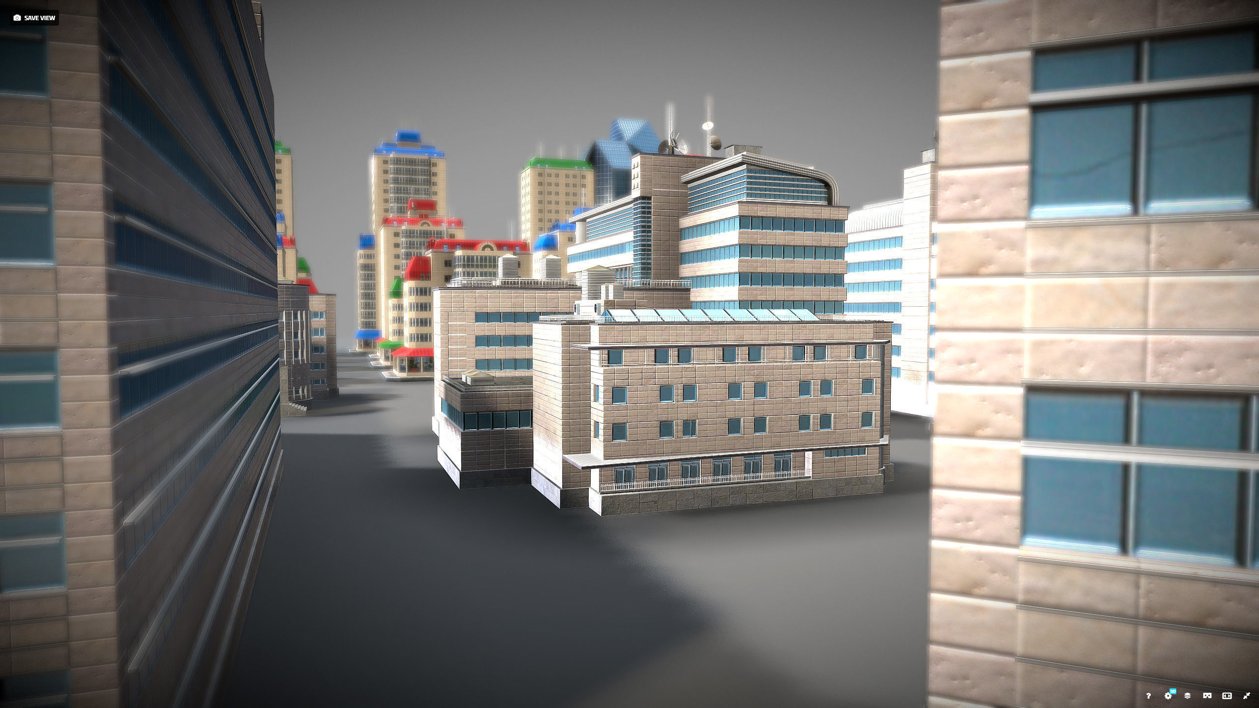 City Buildings Pack Low-poly 3D model_11