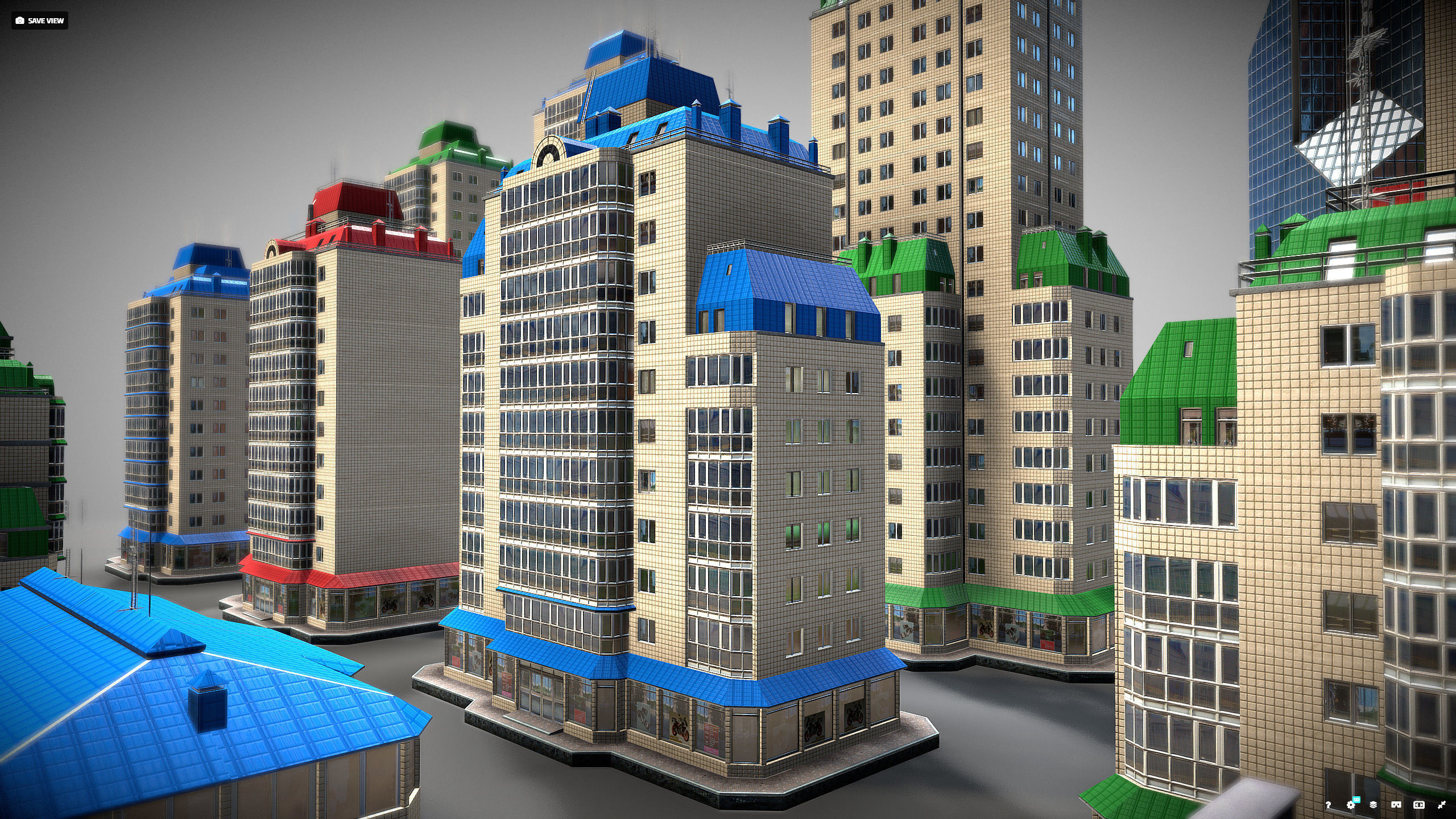 City Buildings Pack Low-poly 3D model_16