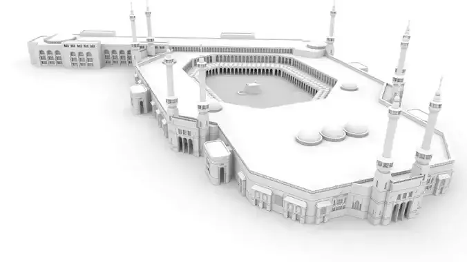masjid al haram mecca saudi arabia Low-poly 3D model