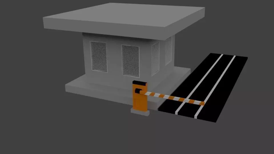 Security Cabin 3D Model Low-poly 3D model_0