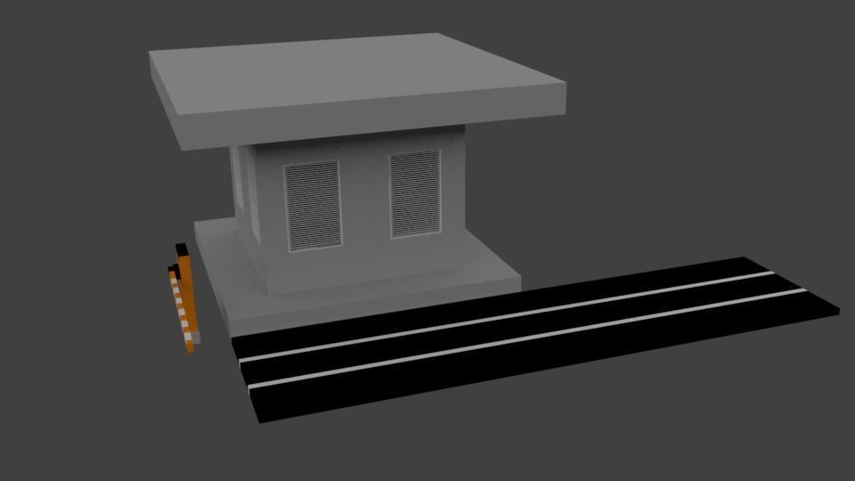 Security Cabin 3D Model Low-poly 3D model_1