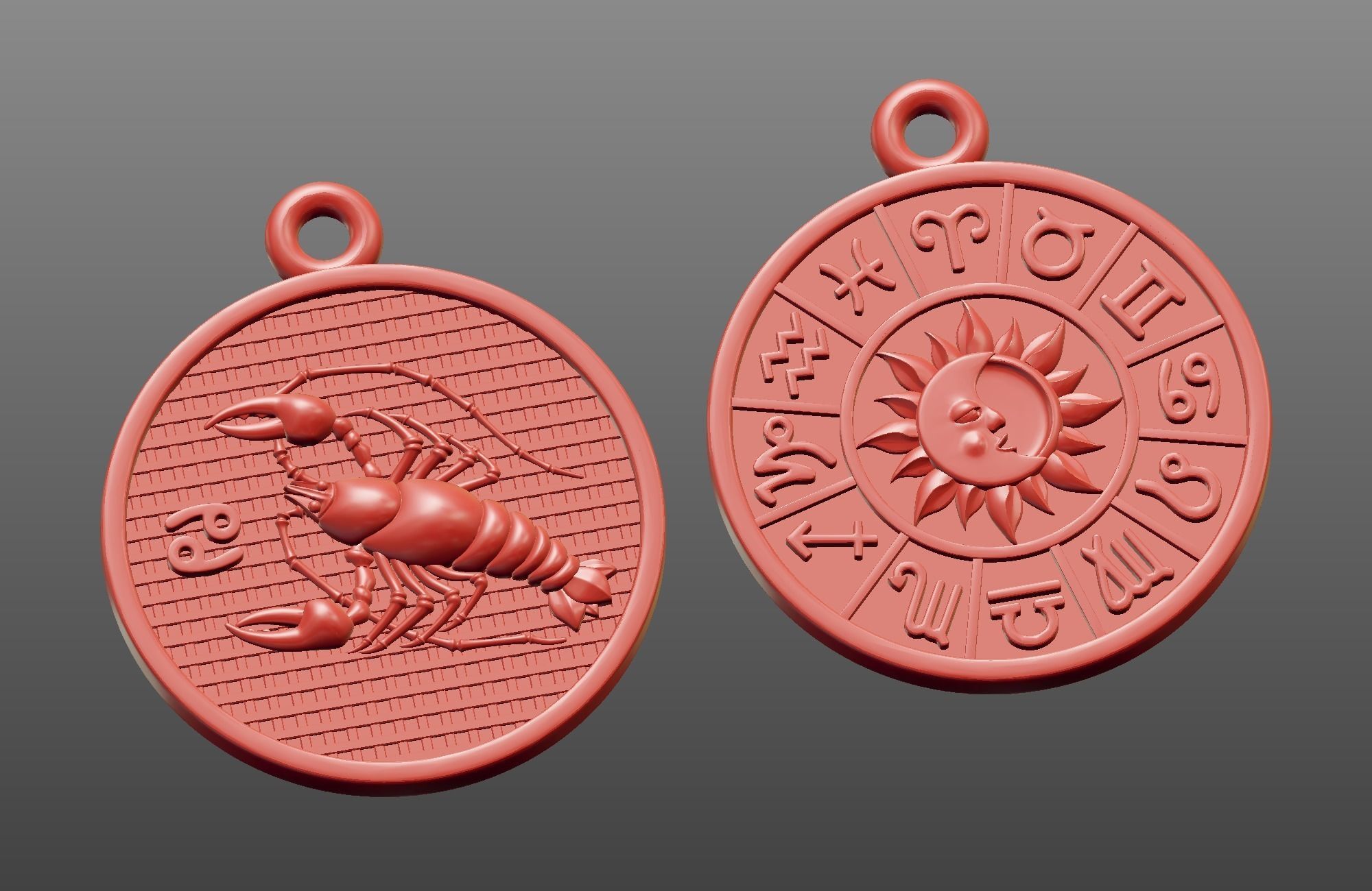 Pendants Horoscope collection for CNC 3D print model_2