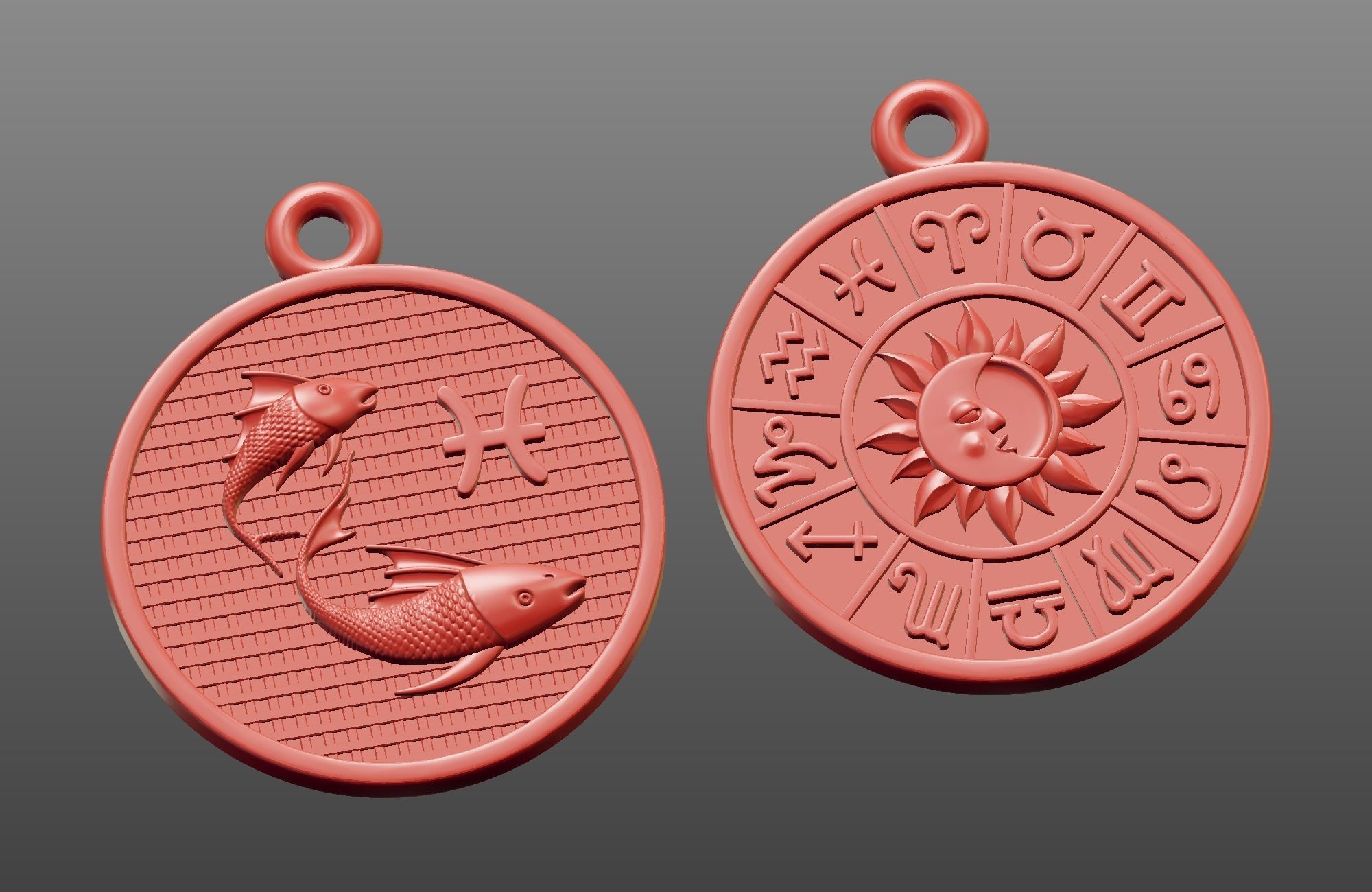 Pendants Horoscope collection for CNC 3D print model_11