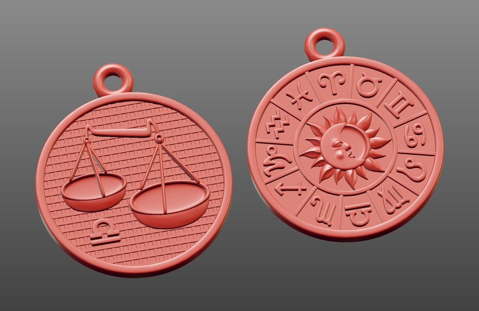 Pendants Horoscope collection for CNC 3D print model_7